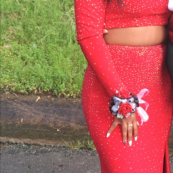 Flourescent Red Pageant Dress
